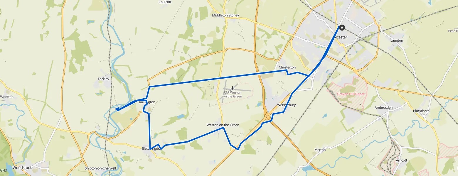 Bletchingdon Park from Bicester River Cherwell wild swimming loop